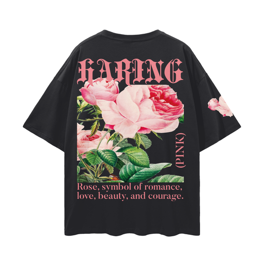 Streetwear Loose Drop Shoulder T-Shirt (Clairpink)