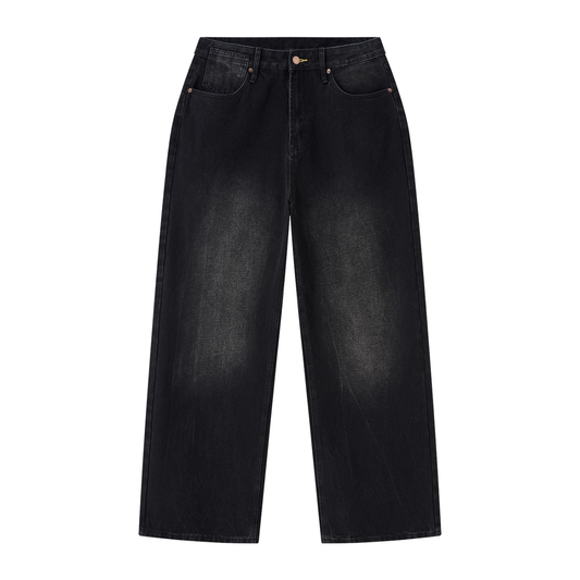 Men's Vintage Wash Wide Leg Jeans (dragonstwins)