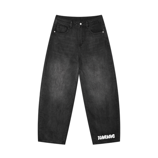 Men's Sunfade Vintage Wash Barrel Leg Jeans(1234)