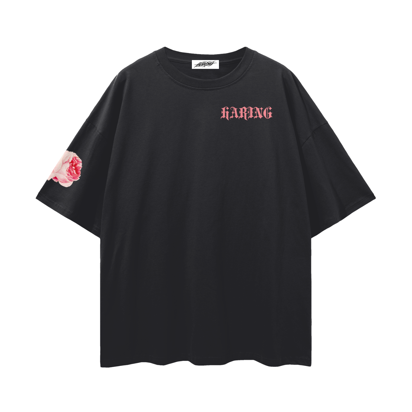 Streetwear Loose Drop Shoulder T-Shirt (Clairpink)