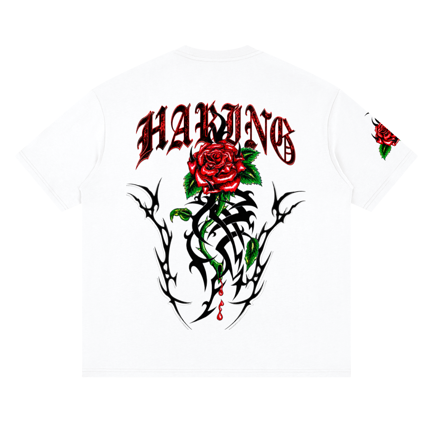 Streetwear Loose Drop Shoulder T-Shirt (odinofroses)