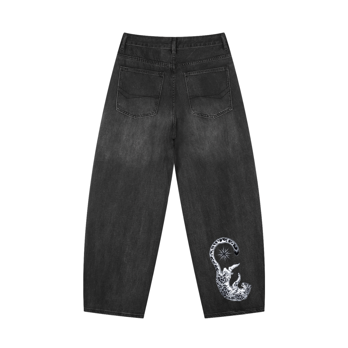 Men's Sunfade Vintage Wash Barrel Leg Jeans(1234)