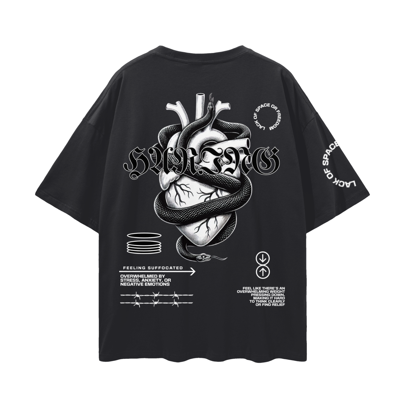 Streetwear Loose Drop Shoulder T-Shirt(hiddenmessage)