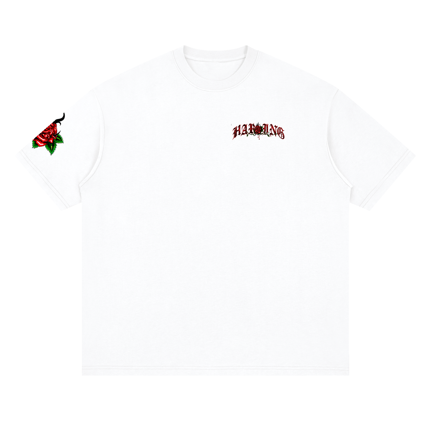 Streetwear Loose Drop Shoulder T-Shirt (odinofroses)
