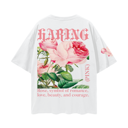 Streetwear Loose Drop Shoulder T-Shirt (Clairpink)