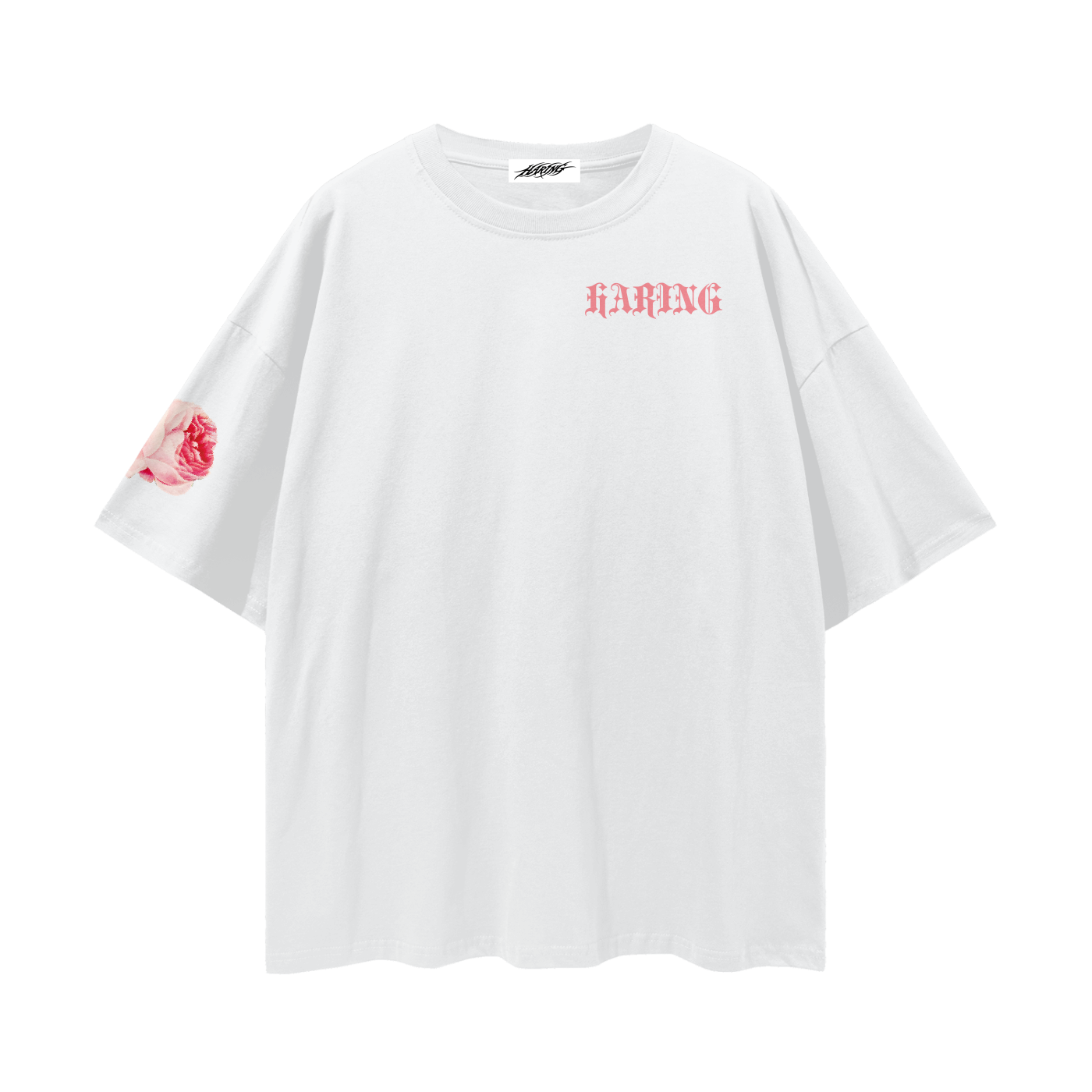 Streetwear Loose Drop Shoulder T-Shirt (Clairpink)