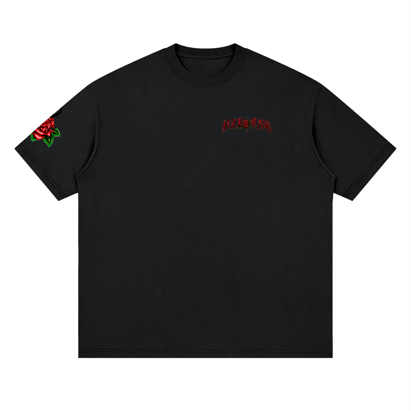 Streetwear Loose Drop Shoulder T-Shirt (odinofroses)
